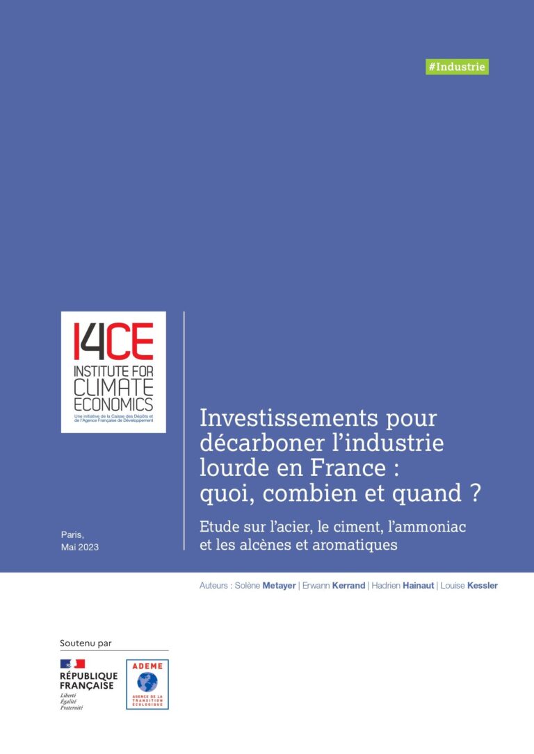 Investissements pour décarboner l’industrie lourde en France : quoi, combien et quand ? – I4CE