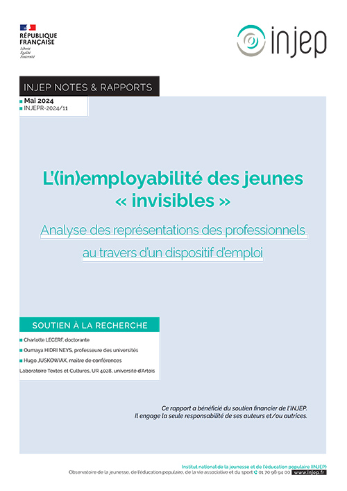 L’(in)employabilité des jeunes « invisibles » : Analyse des représentations des professionnels au travers d’un dispositif d’emploi – INJEP